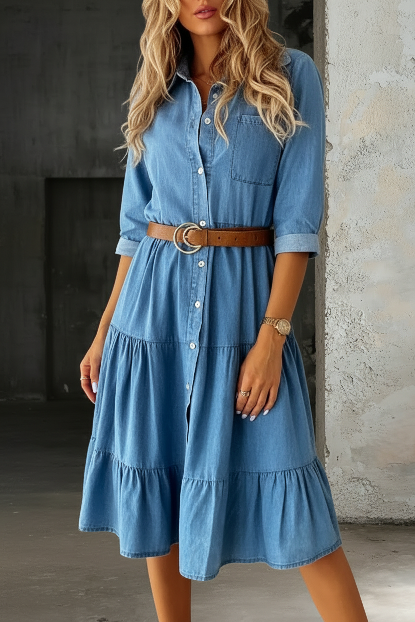 Herta - Elegantes, lässiges Jeanskleid