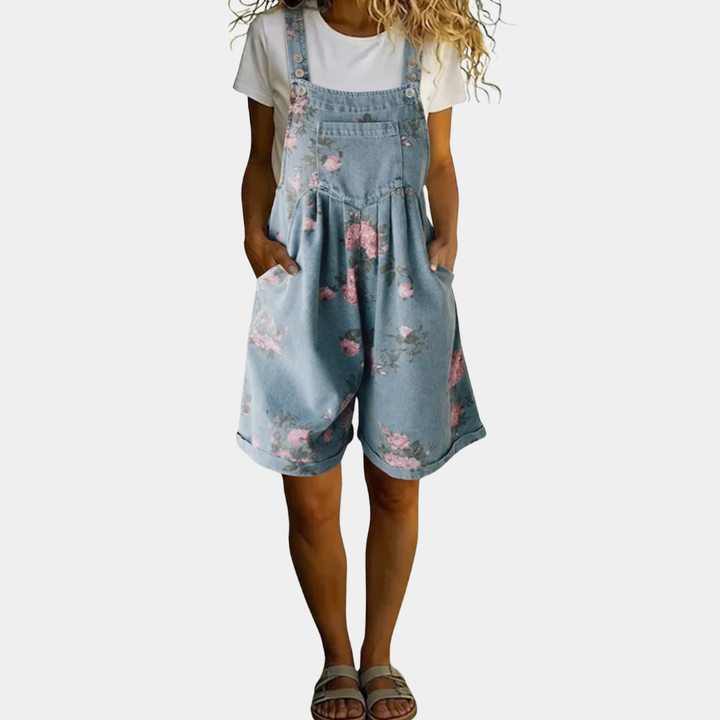 Doris - Denim Blumenoverall