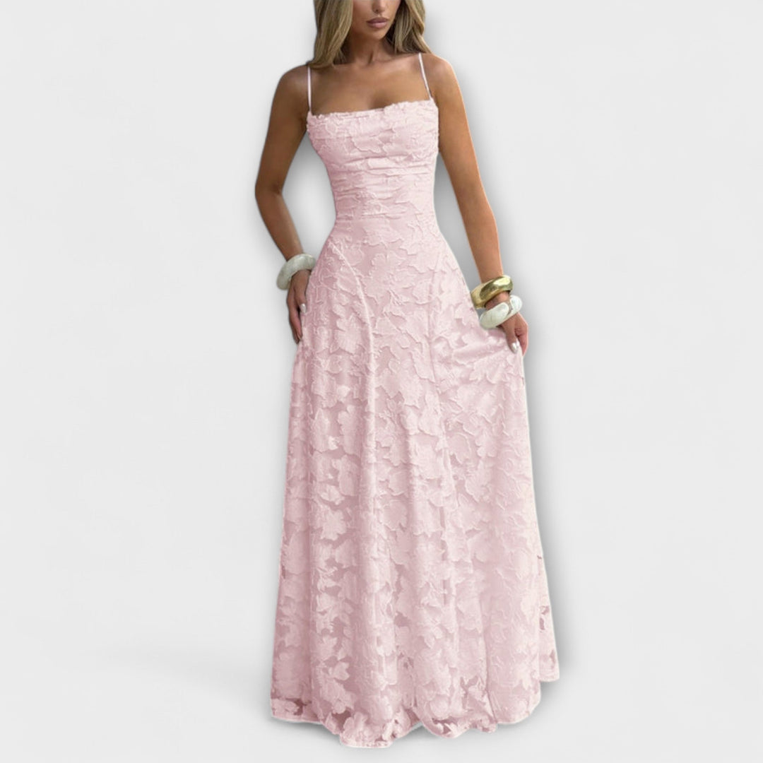 Emberly | Elegantes Jacquard-Maxikleid