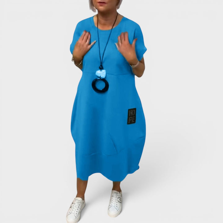 Nicole | Fließendes Midi-Kleid mit Taschen