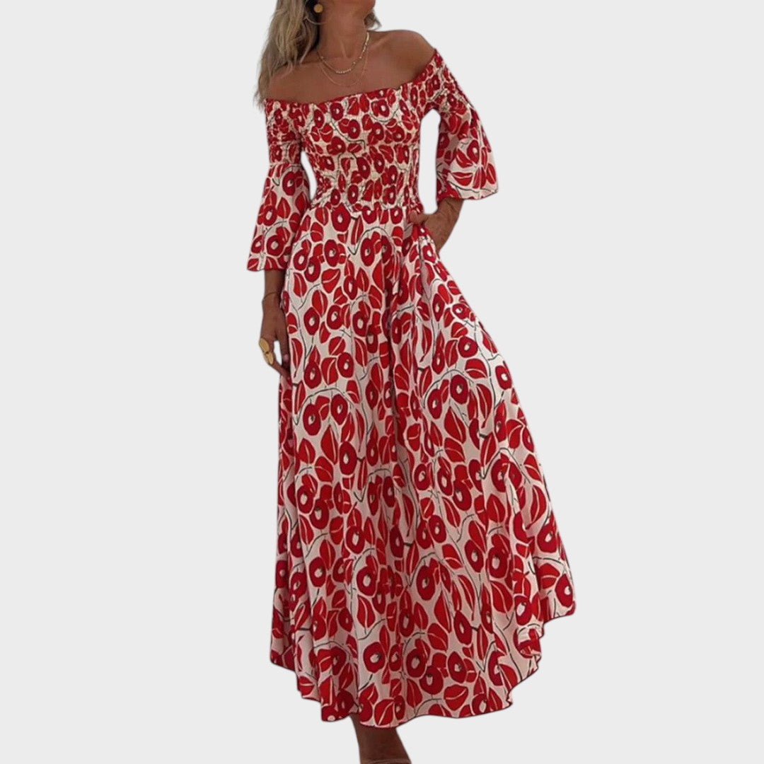 Veri | Off-Shoulder Kleid mit elastischem Bund