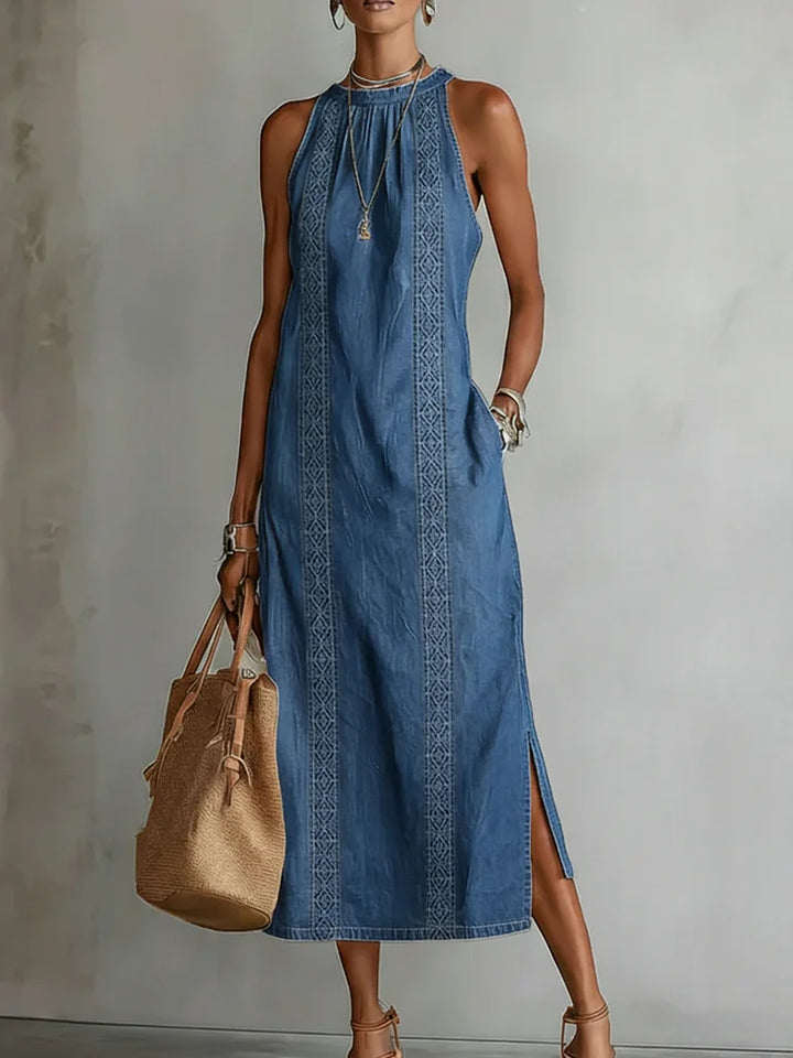 Greta - Denimkleid mit Retro-Spitze