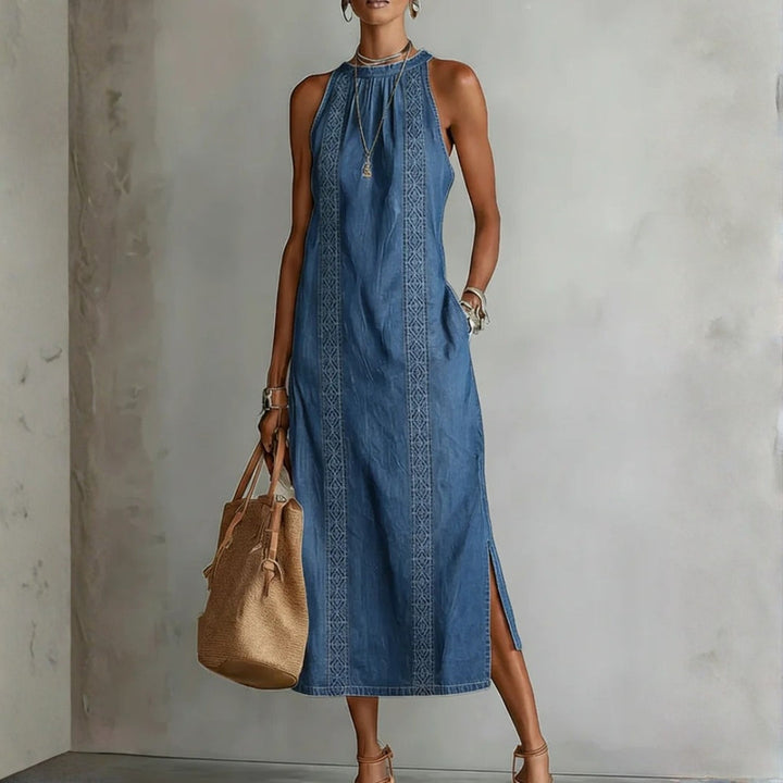 Greta - Denimkleid mit Retro-Spitze