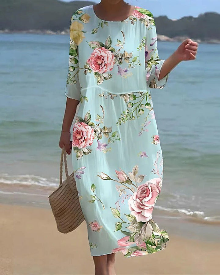 Verity | Sunset Bloom Maxi Kleid