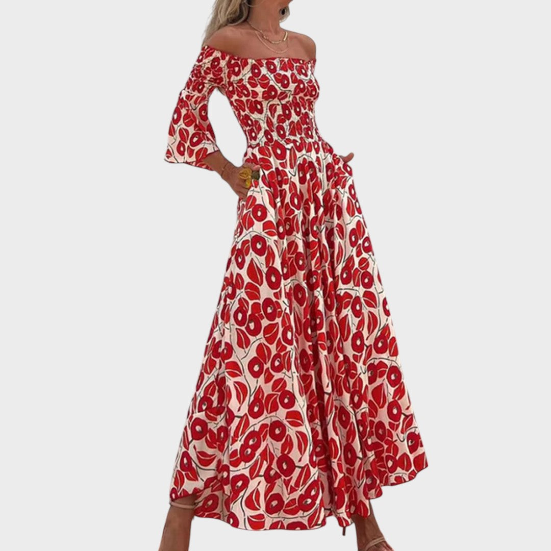 Veri | Off-Shoulder Kleid mit elastischem Bund