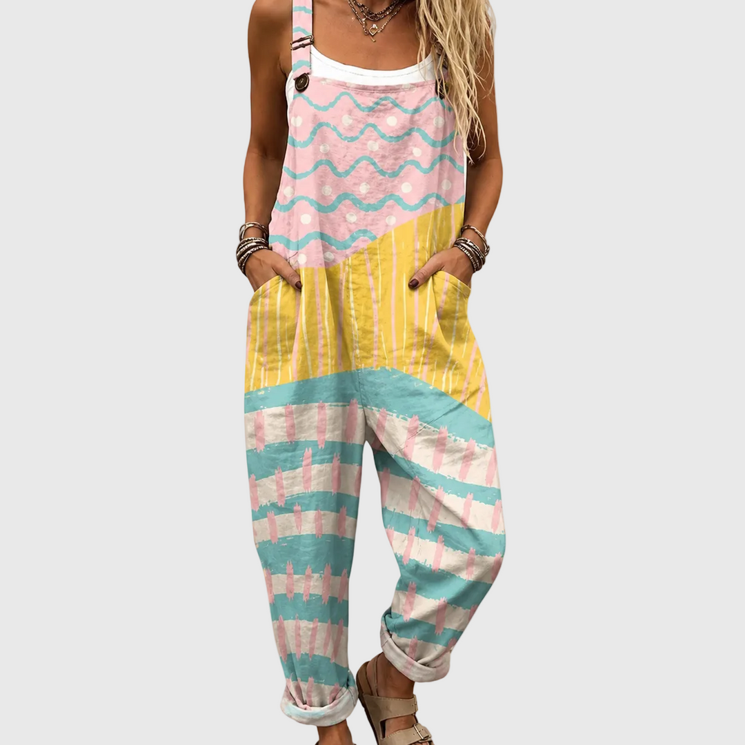 Color-Block Latzhose Pastell für Damen