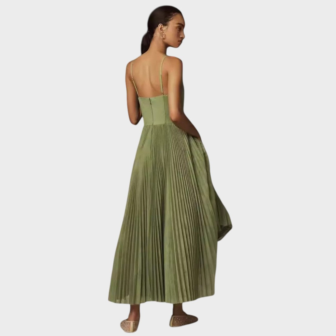 Amilia | Midi Flare Plissiertes Kleid