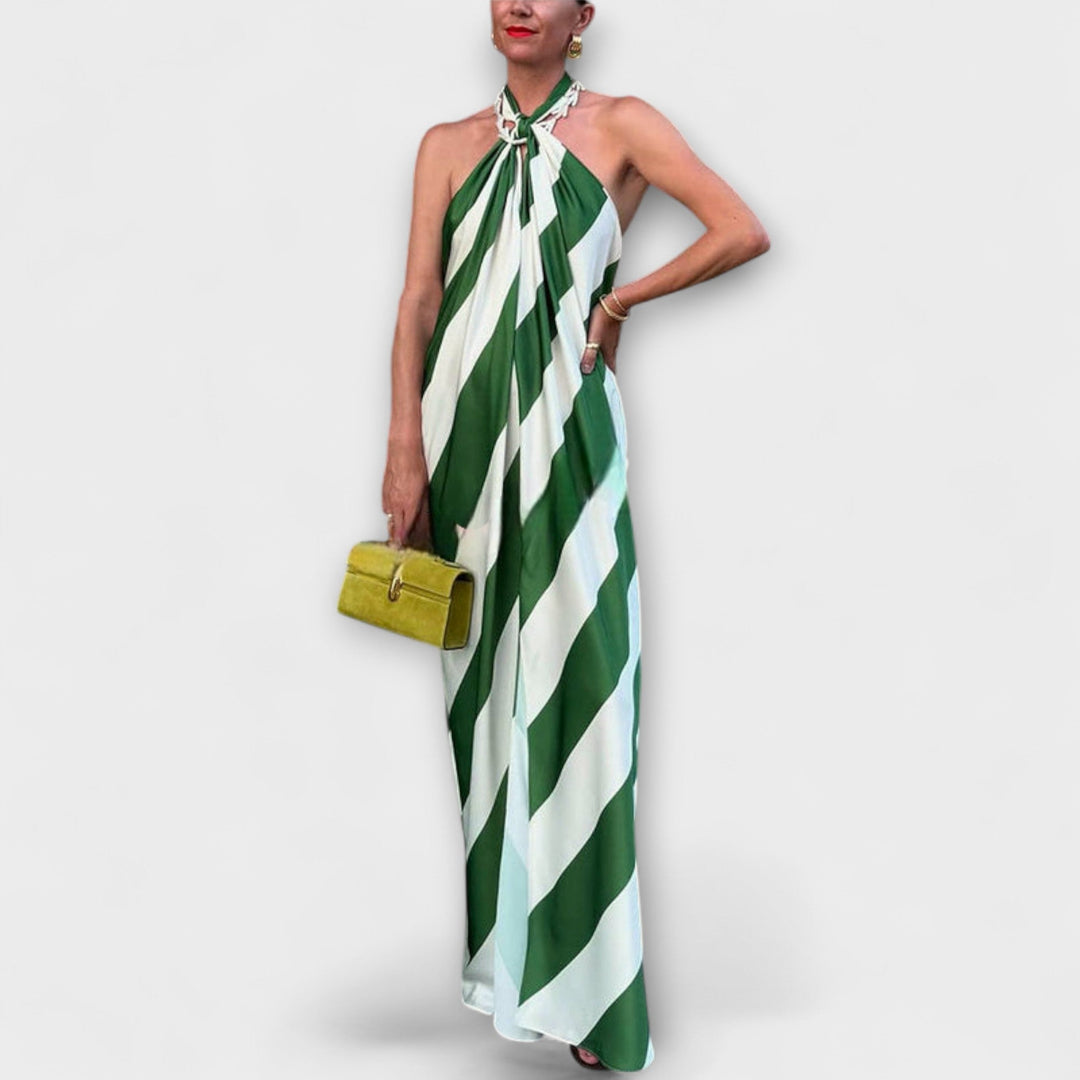Marlowe | Gestreiftes Maxikleid mit Offenem Rücken