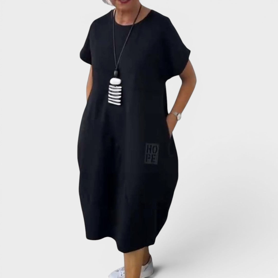 Nicole | Fließendes Midi-Kleid mit Taschen