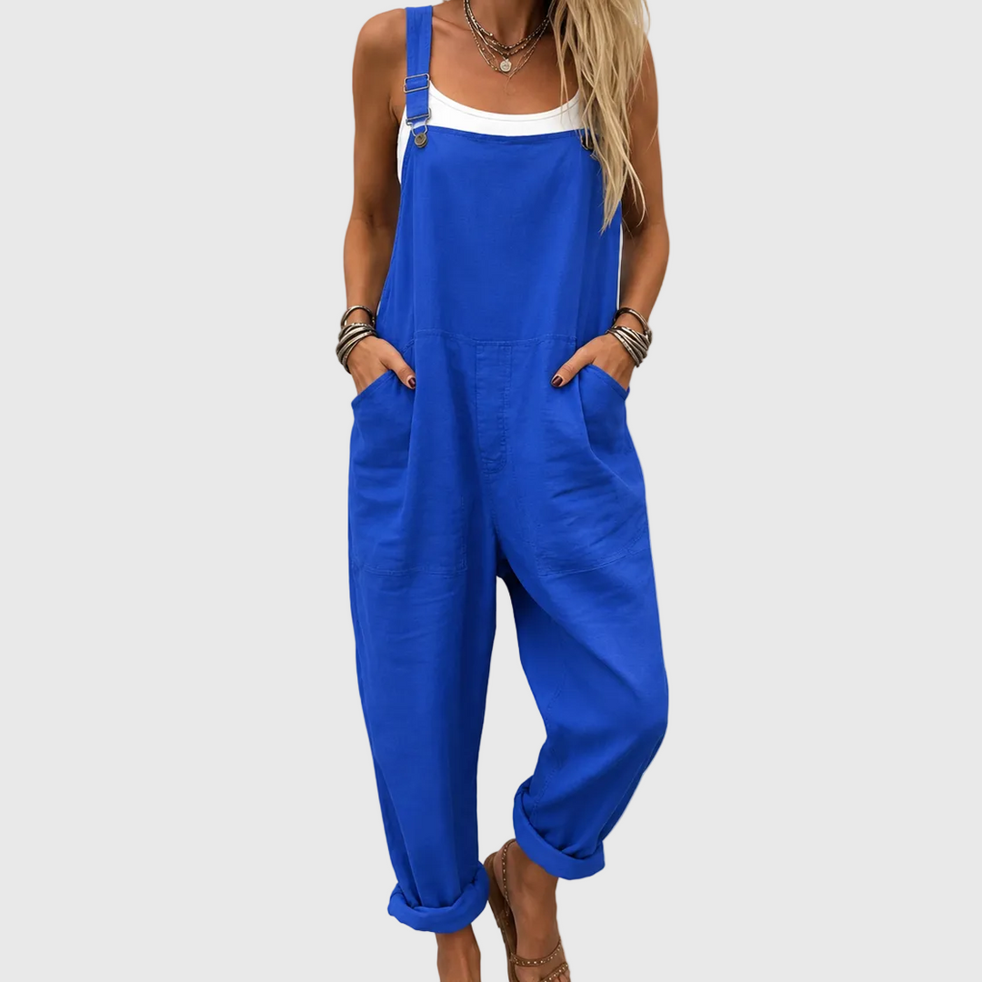 Klassische Latzhose Royalblau für Damen