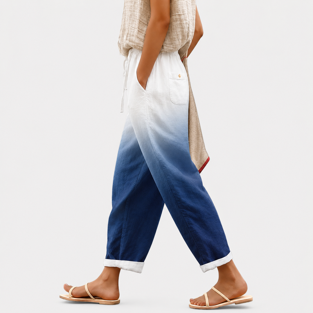 Doreen | Marineblaue Sommerhose mit Gummibund