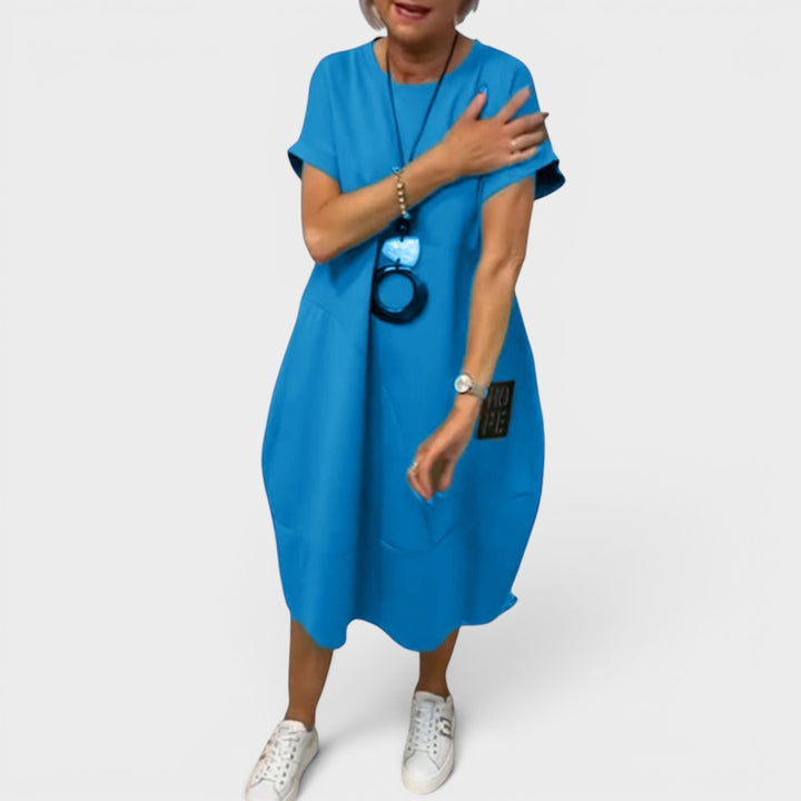 Nicole | Fließendes Midi-Kleid mit Taschen