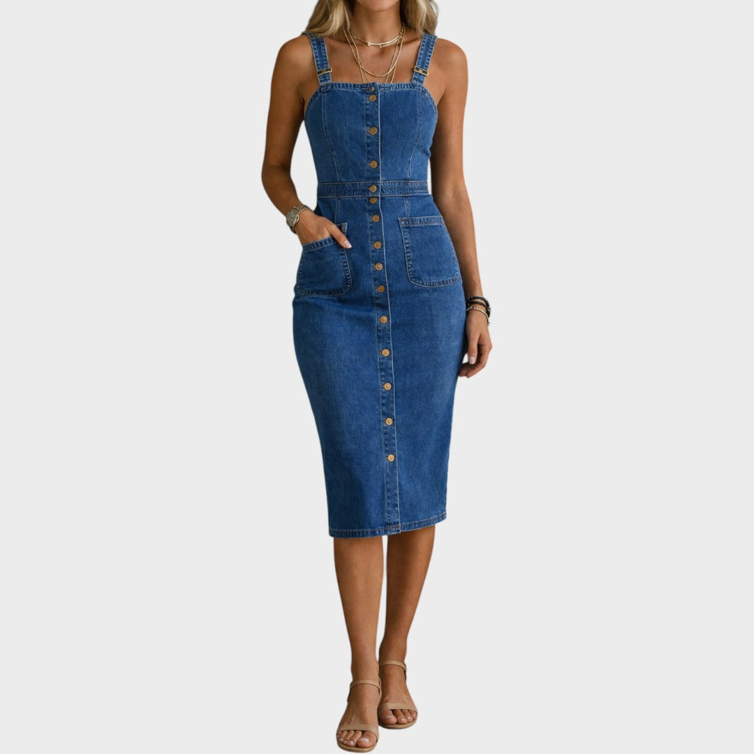 Indira | Denim-Kleid mit Knopfleiste