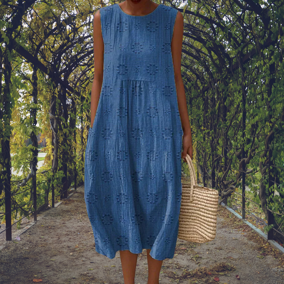Ginevra | Ärmelloses Maxikleid mit Taschen
