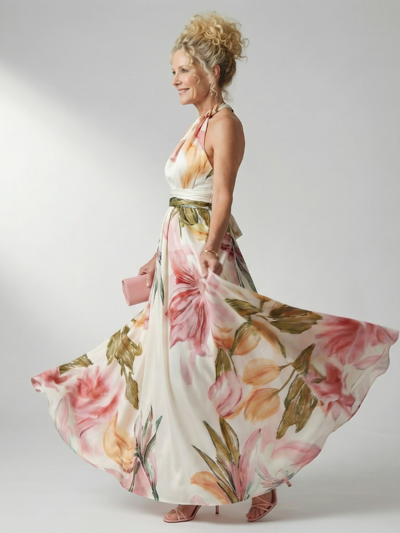 Amiel | Leichtes florales Maxikleid