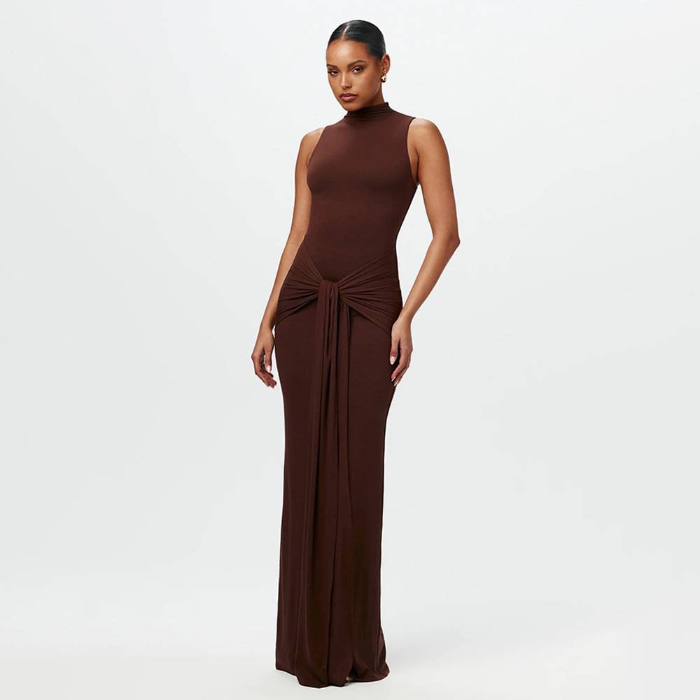 Calista | Elegante Maxikleider mit Knoten, aus weichem Chiffon