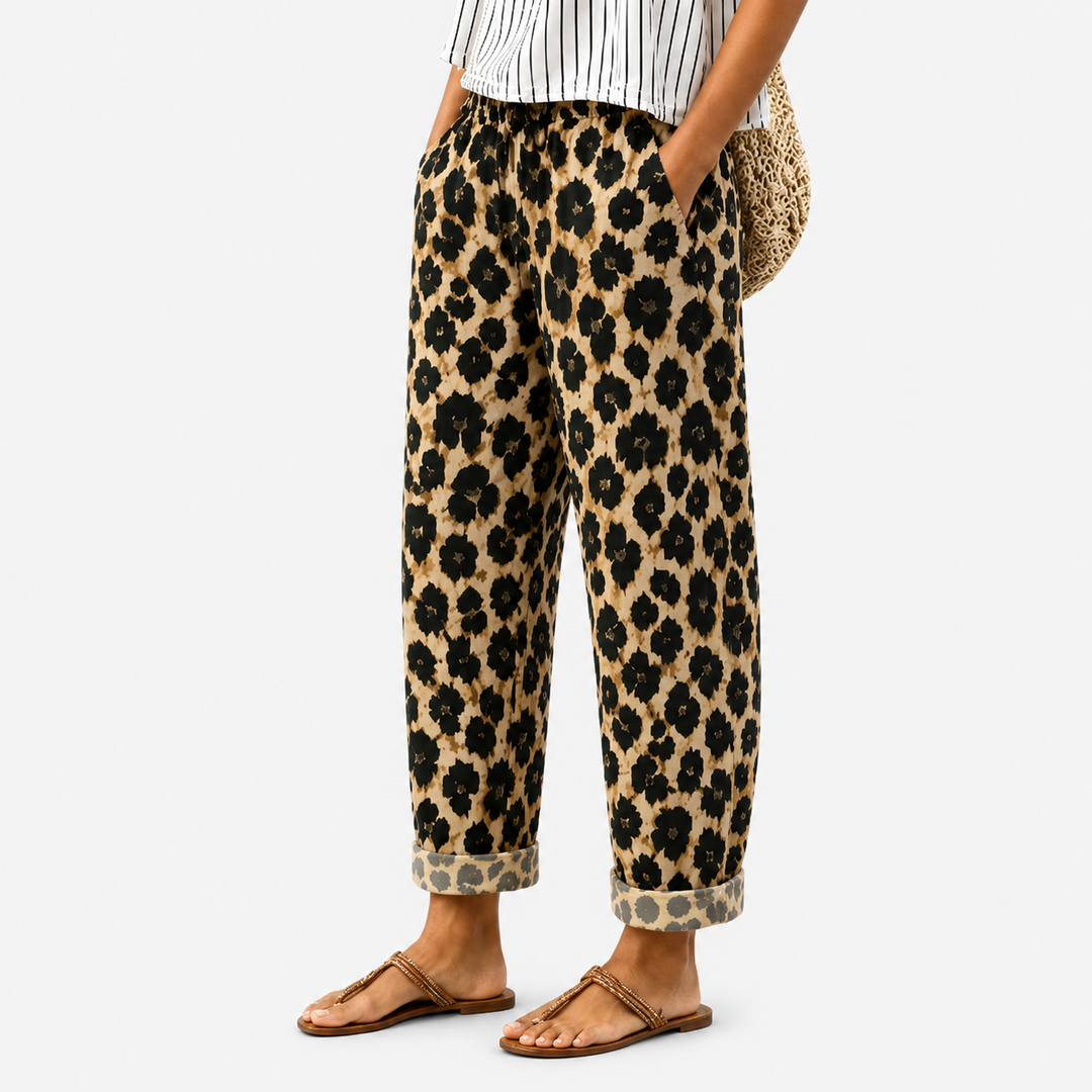 Sabine | Bedruckte Sommerhose in neutralen Tönen