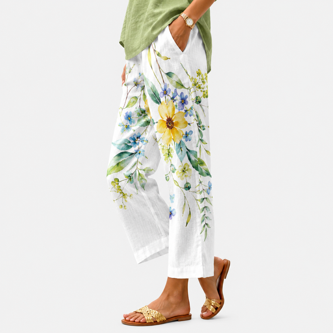 Meta | Sommerhose mit grafischem Muster in Grau