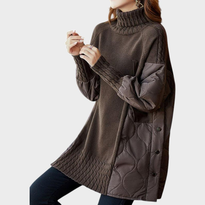 Sarah | Oversize-Pullover mit hohem Kragen