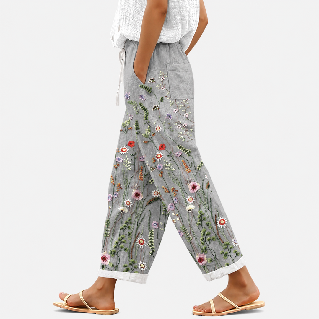 Elvira | Graue Sommerhose mit Gummibund