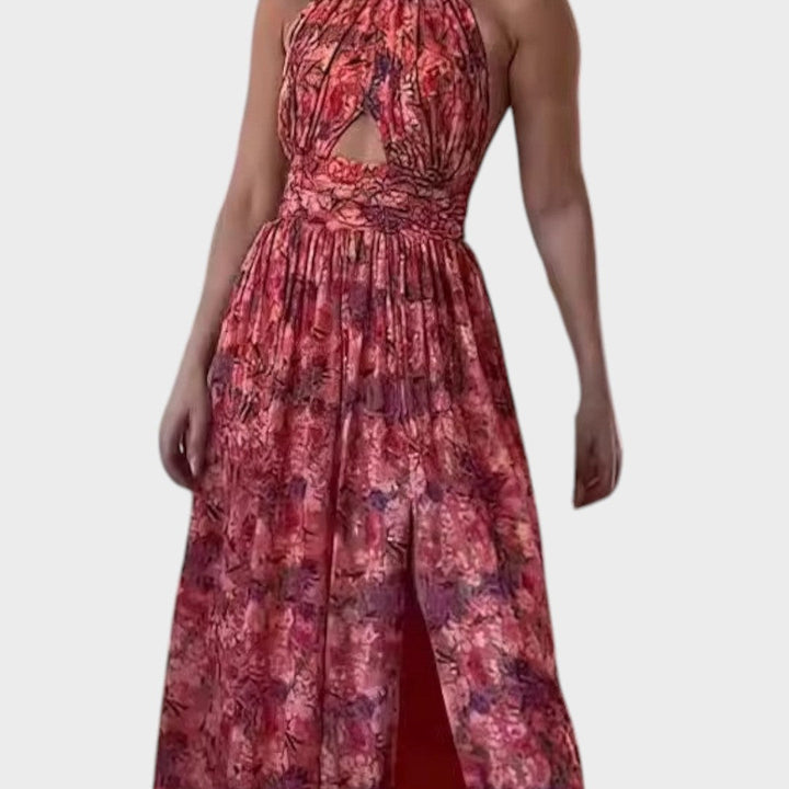 Lunay | Langes Rückenfreies Kleid mit Floralprint