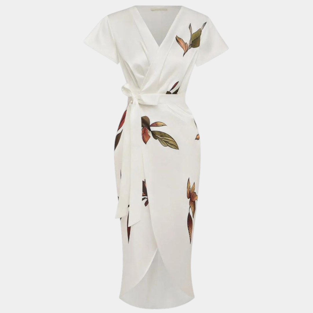 Agathe | Elegantes Wickelkleid mit floralem Druck