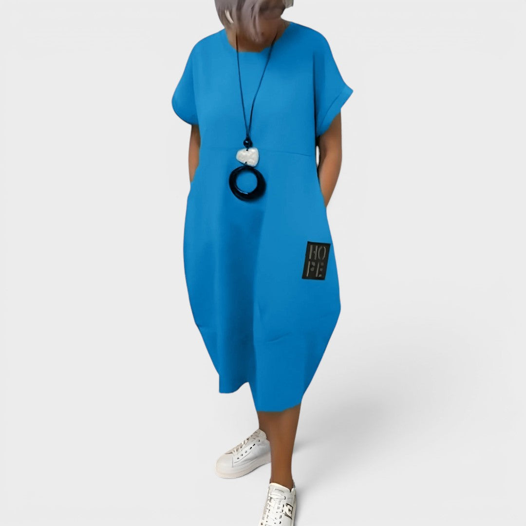 Nicole | Fließendes Midi-Kleid mit Taschen