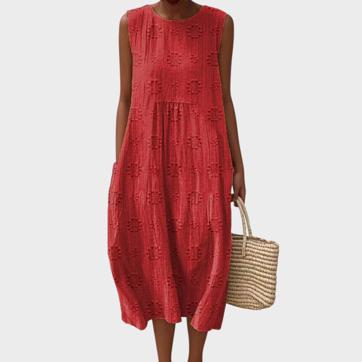 Alina | Elegantes ärmelloses Kleid mit Taschen