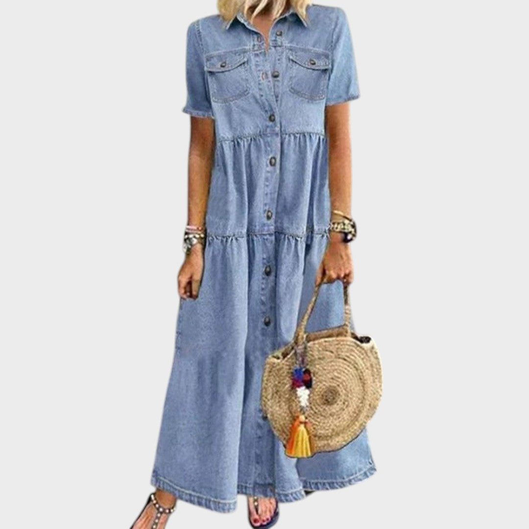Ainsley | Langes Denim-Kleid