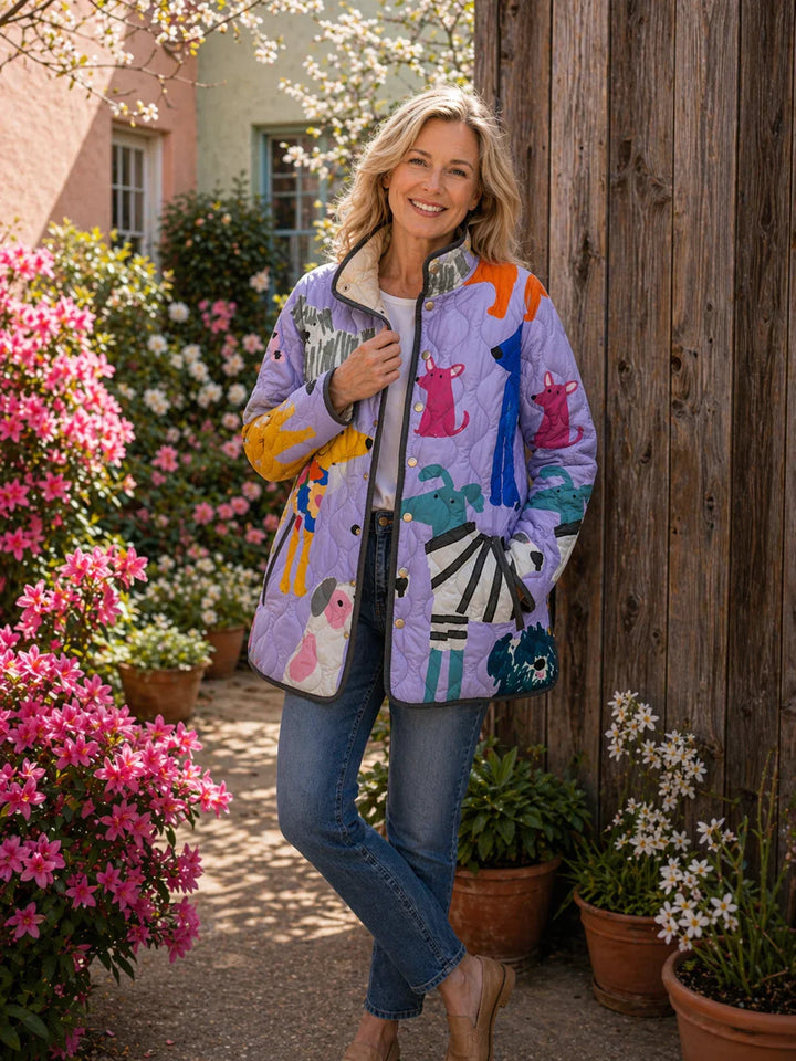 RAVEN™ | Lässige Steppjacke mit Hundemotiv