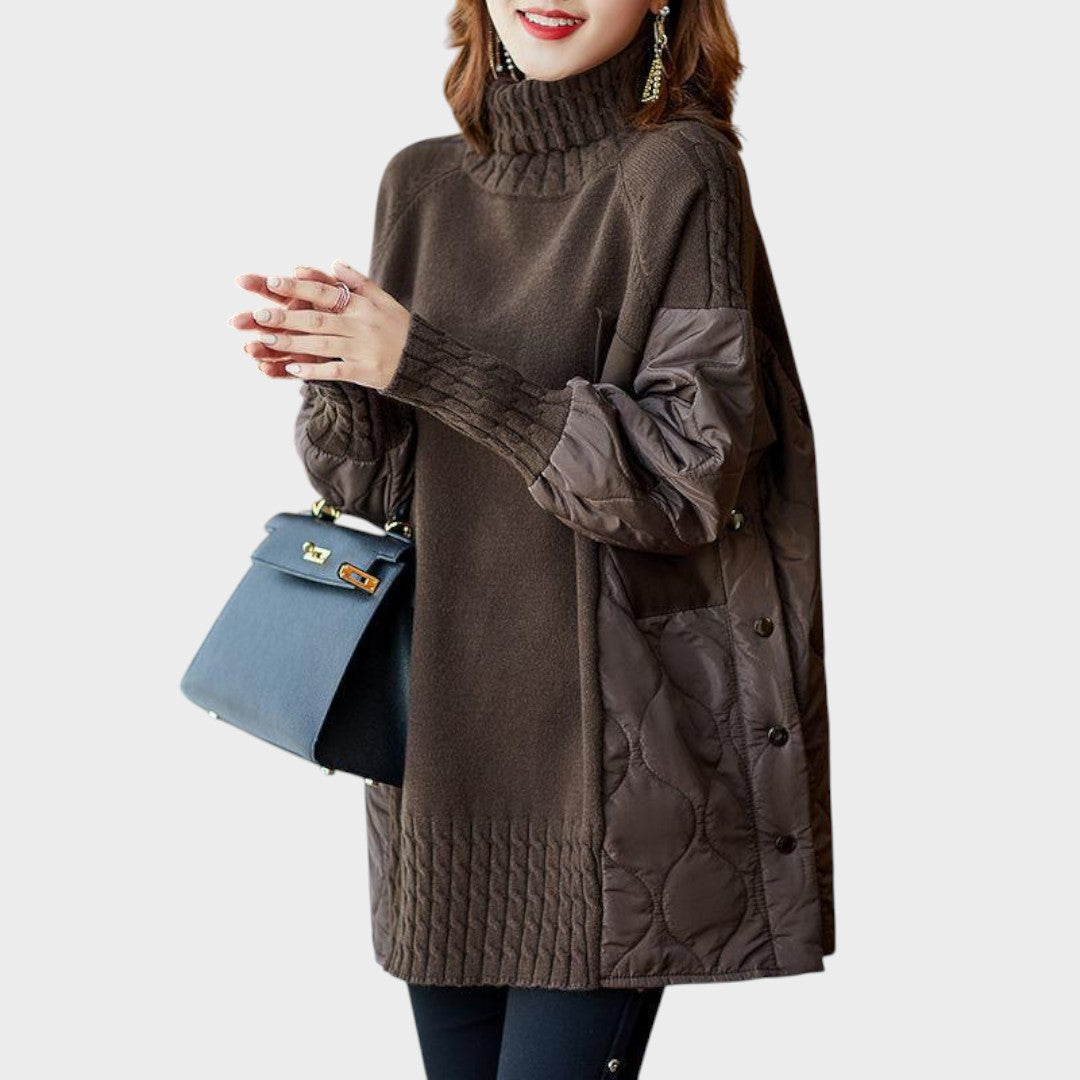 Sarah | Oversize-Pullover mit hohem Kragen
