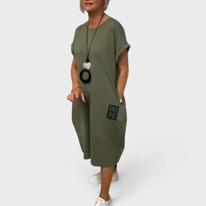 Nicole | Fließendes Midi-Kleid mit Taschen