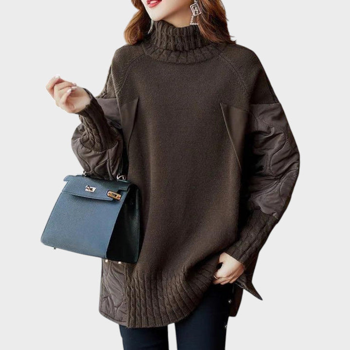 Sarah | Oversize-Pullover mit hohem Kragen