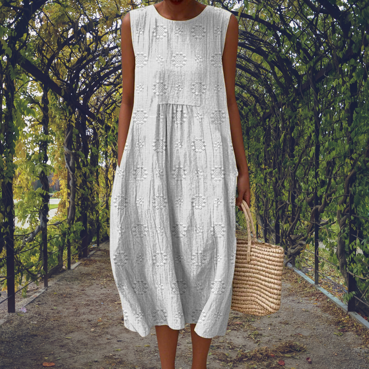 Ginevra | Ärmelloses Maxikleid mit Taschen