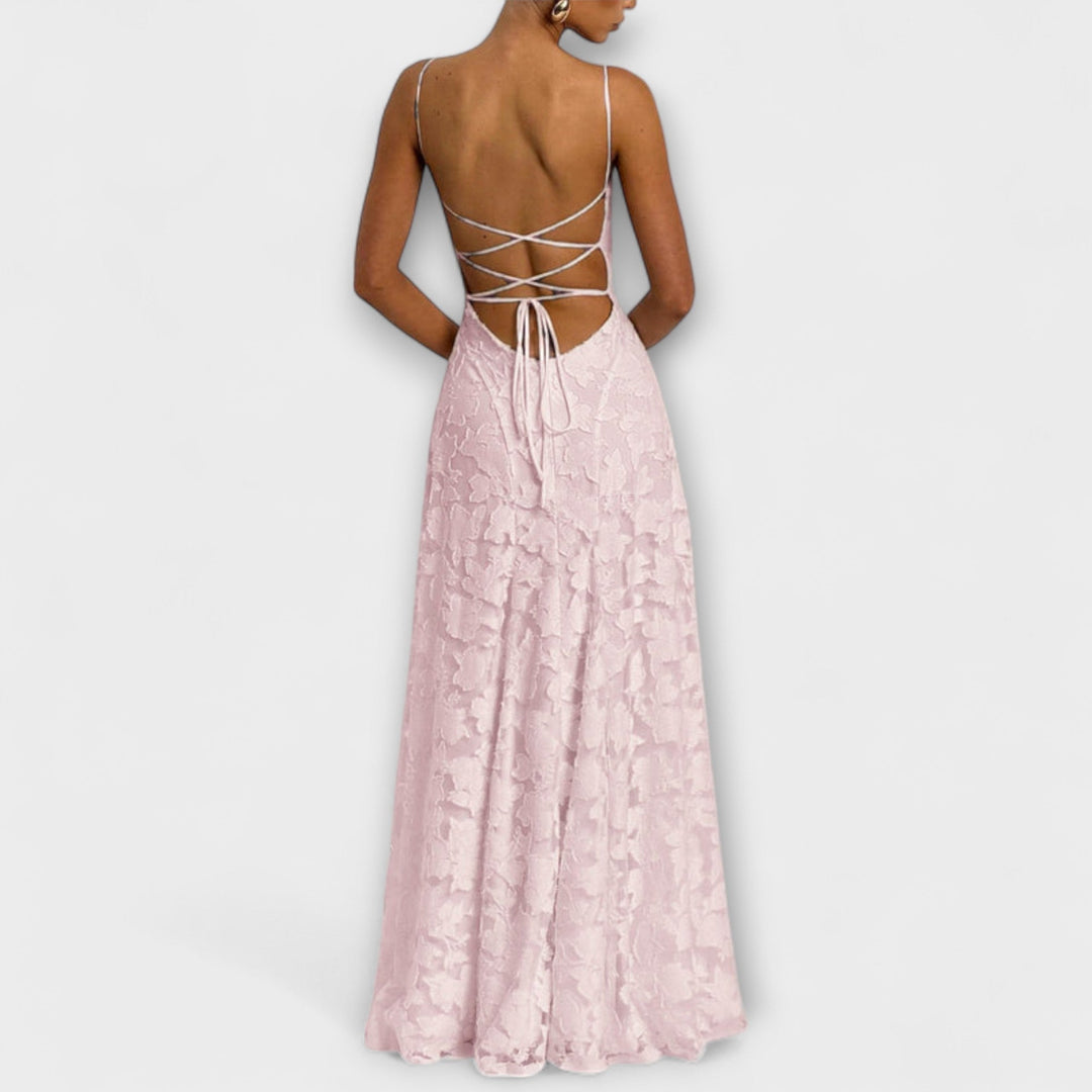 Emberly | Elegantes Jacquard-Maxikleid