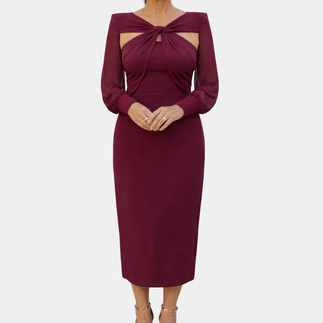 Lucie | Midi Wickelkleid mit Ärmeln