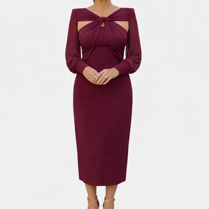 Lucie | Midi Wickelkleid mit Ärmeln