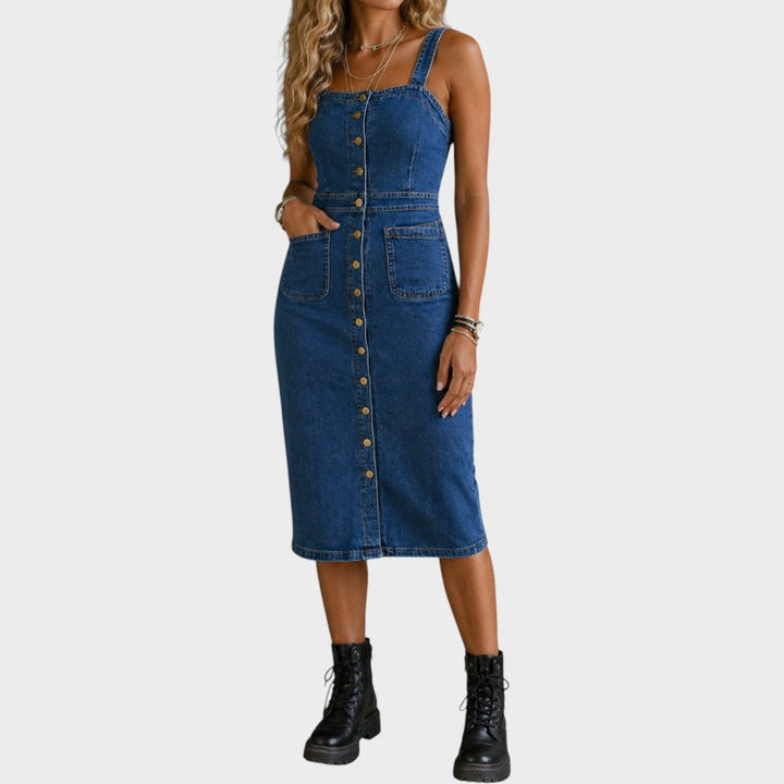 Indira | Denim-Kleid mit Knopfleiste