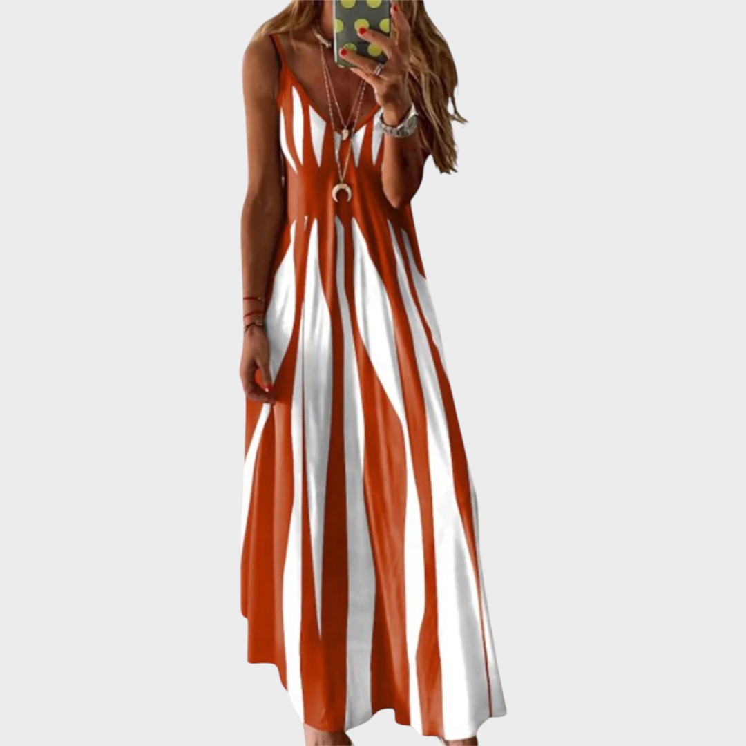 Anita | Langes gestreiftes Kleid