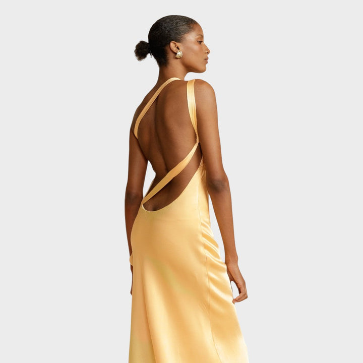 Muriel | Langes Satin Kleid