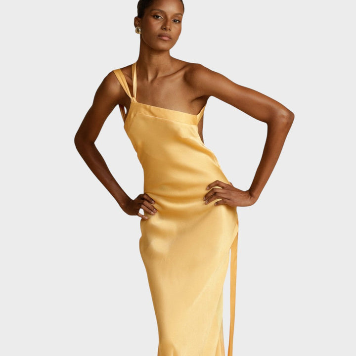 Muriel | Langes Satin Kleid