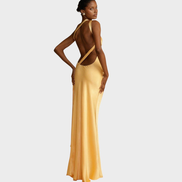 Muriel | Langes Satin Kleid