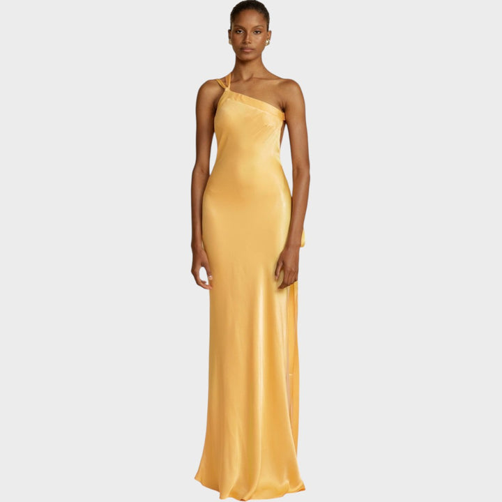 Muriel | Langes Satin Kleid