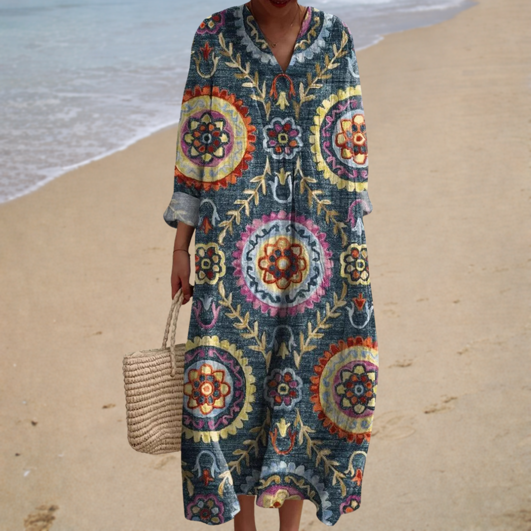 Figurschmeichelndes Bedrucktes Sommerkleid