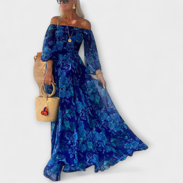 Juniper | Maxi Floral Off-Shoulder Kleid für den Urlaub