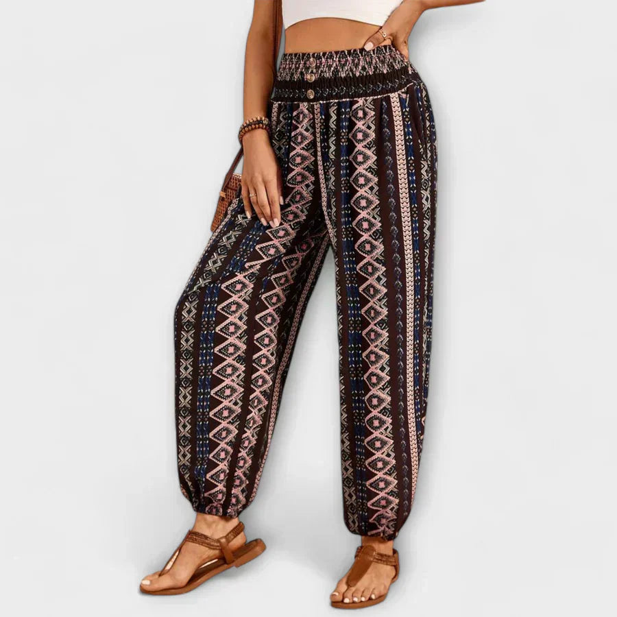 Scarlett | Hose mit ethnischem Grafikdesign