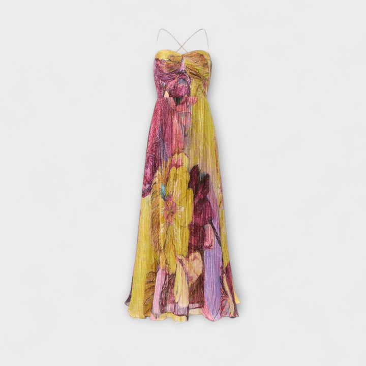 Kiara | Maxikleid mit einem hellen Ikat-Muster