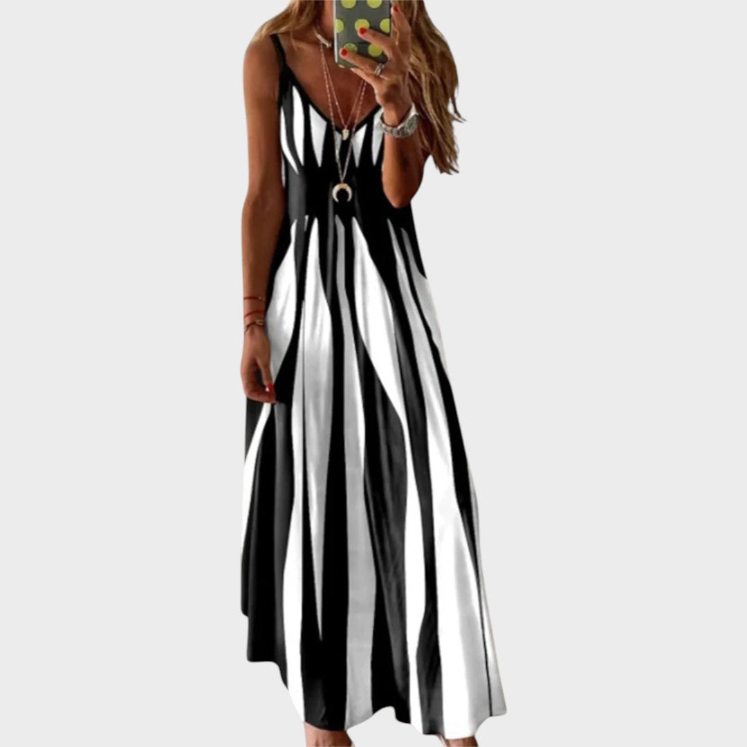 Anita | Langes gestreiftes Kleid