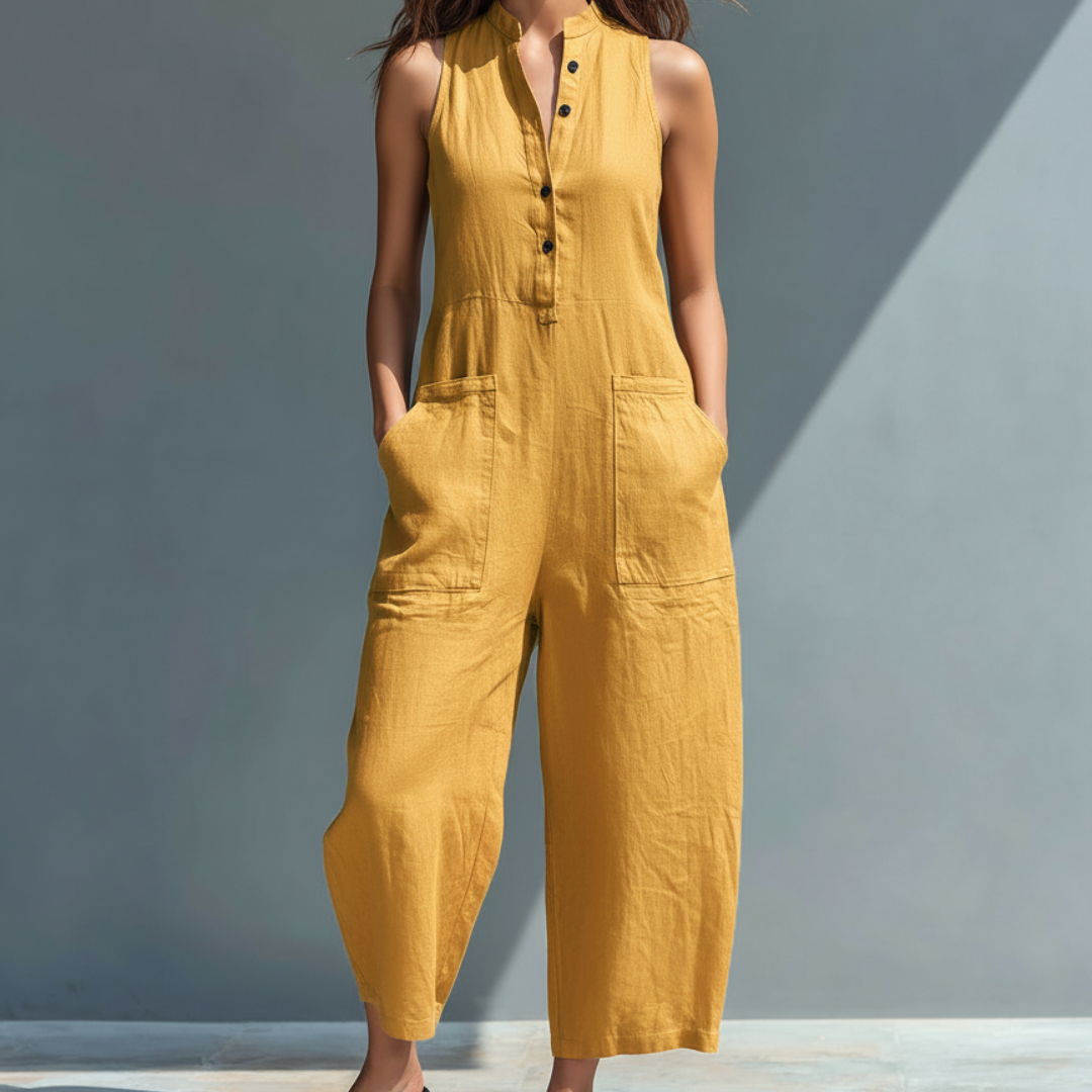 Cecelia | Ärmelloser Mandarin-Jumpsuit