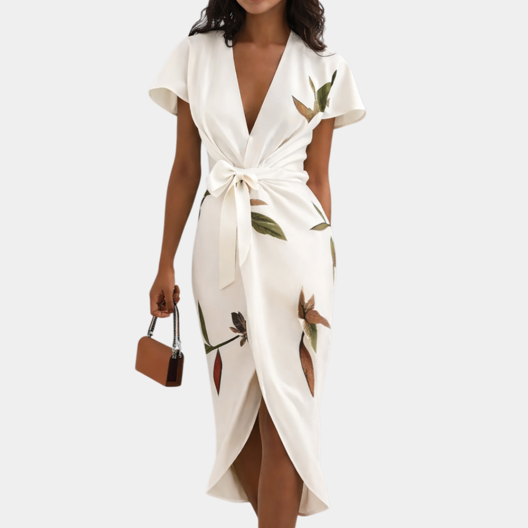 Agathe | Elegantes Wickelkleid mit floralem Druck